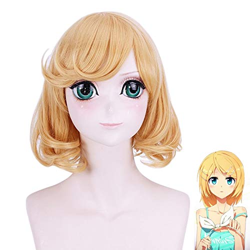 HBYLEE- Anime Coer Wig. Vocaloid Kagamin Rin Perücke Cosplay Kostüm Frauen Kurze Hitzebeständige Synthetische Haare Halloween Party Rollenspielperücken PL-511[Farbe:Onecolor] von HBYLEE