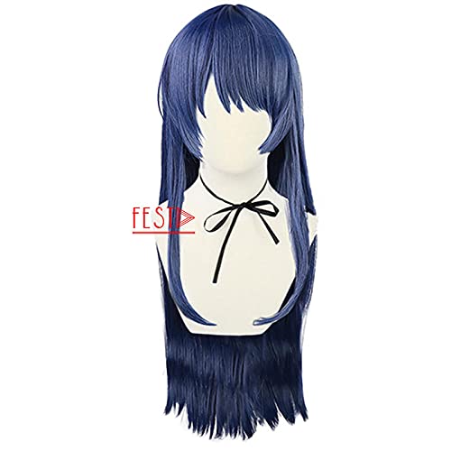 HBYLEE- Anime Coser pruik 2021 Anime Hochhaus Invasion Yuri Honjo Cosplay Perücken dunkelblaue Mädchen Haar Hitzebeständige Haare+ Perücke Cap Party Play Requisiten[Farbe:Onecolor] von HBYLEE