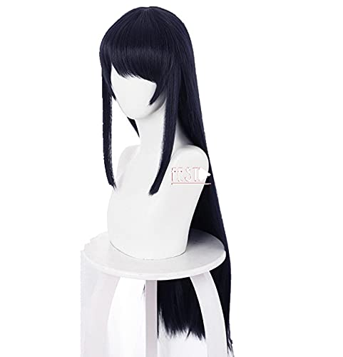 HBYLEE- Anime Coser pruik Anime High- Rise Invasion Honjo Yuri Cosplay Perücke Lange Schwarze Haare Mädchen Cos Perücke Hitzebeständige Haare + Perücke Cap Party Rollenrequisiten[Farbe:Onecolor] von HBYLEE