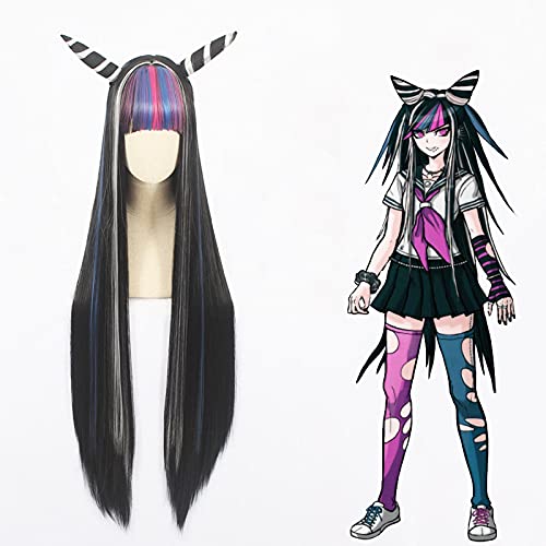 HBYLEE Anime Coser pruik Anime Mioda Ibuki Cosplay Perücke Lange Horn Synthetische Haare Dangan Ronpa + Perücke Cap Party Rollenspiel Mädchen Frauen[Farbe:nach Plan] von HBYLEE