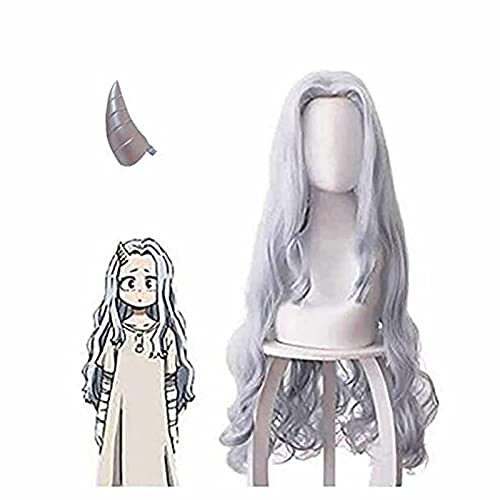 HBYLEE Anime Coser pruik Cosnoble eri Cosplay Perücke mit Clip Horn Anime My Hero Academia Kostüm Haar Pin Eri Grau Kopfschmuck[Farbe:Onecolor] von HBYLEE