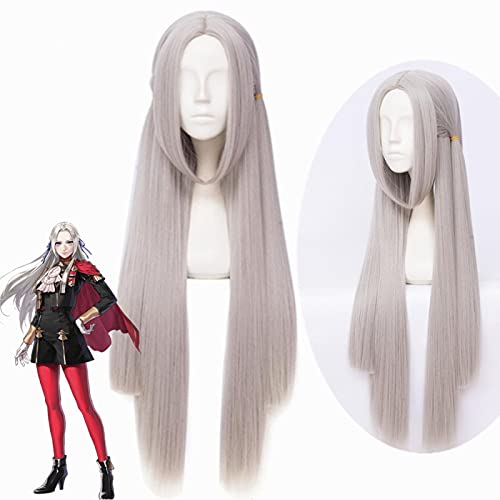 HBYLEE Anime Coser pruik Edelgard Cosplay Feuer Emblem DREI Häuser Cosplay Frauen Lange Gerade Perücken Cosplay Anime Cosplay Perücke Hitzebeständige synthetische WI[Farbe:nach Plan] von HBYLEE