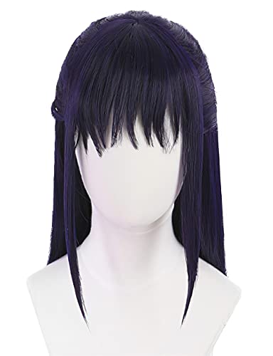 HBYLEE- Anime Coser pruik Iori Utahime Cosplay Perücke Anime Jujutsu Kaisen Darkviolet Lange gerade Perücken mit Pony Cosplay Zubehör for Frauen Mädchen mit Perückenkappe[Farbe:Onecolor] von HBYLEE