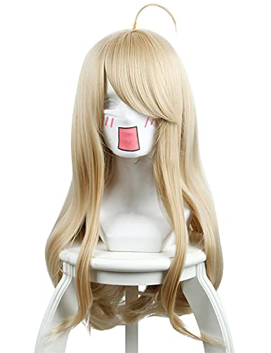HBYLEE Anime Coser pruik Kaede Akamatsu Cosplay Perücke Anime Gelb Lange lockige Perücken mit Pony Cosplay Zubehör for Frauen Mädchen mit Perückenkappe[Farbe:Onecolor] von HBYLEE