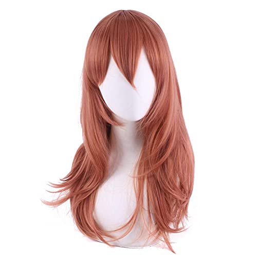HBYLEE Anime Coser pruik Kettensäge Mann Engel Teufel Cosplay Perücke Orange Braun Lange Perücke Hitzebeständige Faserhaare + Perücke Kappe Halloween Party Rollenspiel Mädchen[Farbe:Onecolor] von HBYLEE