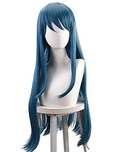 HBYLEE Anime Coser pruik Maizono Sayaka Cosplay Perücke Anime Aqua Blue Long Gerade Perücken mit Pony Cosplay Zubehör for Frauen Mädchen mit Perückenkappe[Farbe:Onecolor] von HBYLEE