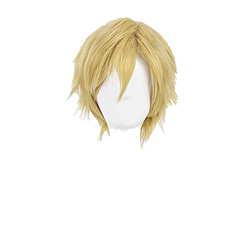 HBYLEE Anime Coser pruik Mein Held Akademie Neito Monoma Cosplay Perücke Kurze Leinen Blonde hitzebeständige synthetische Haarperücke+Perücke-Kappe[Farbe:Onecolor] von HBYLEE