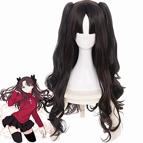 HBYLEE- Anime Coser pruik Rin Tohsaka Cosplay Fate Bleiben Nacht Cosplay Frauen Braun Black Perücke Cosplay Anime Cosplay Perücke Hitzebeständige synthetische Perücken[Farbe:Black] von HBYLEE