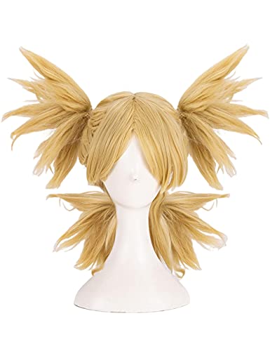 HBYLEE- Anime Coser pruik TEMARI Cosplay Perücke Anime Goldene Kurze Vier Zöpfe Perücken mit Pony Cosplay Zubehör for Frauen Mädchen mit Perückenkappe[Farbe:Onecolor] von HBYLEE