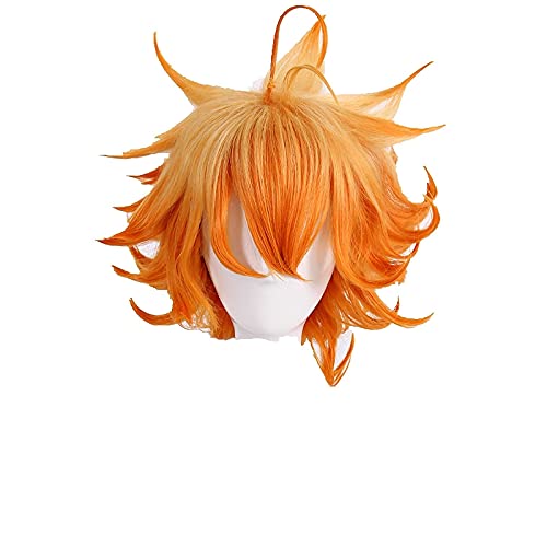 HBYLEE Anime Coser pruik Yakusoku Kein Neverland Das versprochene Neverland Emma Cosplay Perücke Kurze orange hitzebeständige synthetische Haarperücke +Perücke-Kappe[Farbe:Onecolor] von HBYLEE
