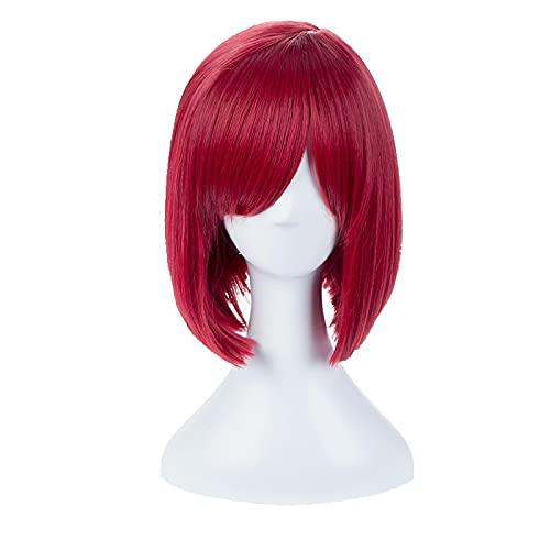 HBYLEE-Anime Coser pruik yumeno himiko Kurze rot Cosplay perücke Dangan Ronpa synthetische Haare+ Wig Cap Party Rolle Spielen mädchen Frauen[Farbe:Onecolor] von HBYLEE