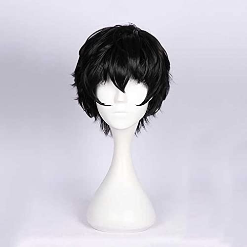 HBYLEE Anime Cosplay Perücke,Persona 5 Joker Protagonist Akira Kurusu Perücke,Black Short Anime Cosplay Perücke,mit Kostenloser Perückenkappe,für Party Alltag Halloween Perücke Cosplay von HBYLEE