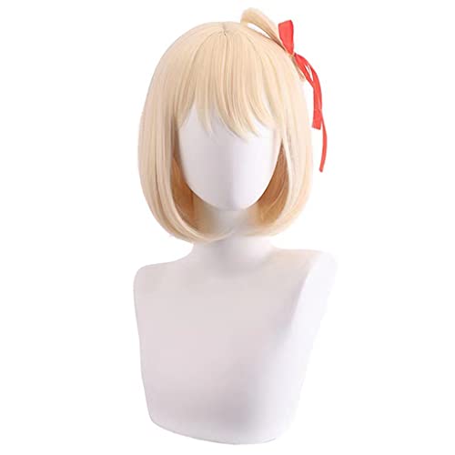 HBYLEE- Anime Cosplay Perücke für Chisato Nishikigi Perücke,Yellow Bob Perücke Synthetisches Haar,Halloween Kostüm Perücke,für Party Karneval Weihnachten[Farbe:Yellow] von HBYLEE