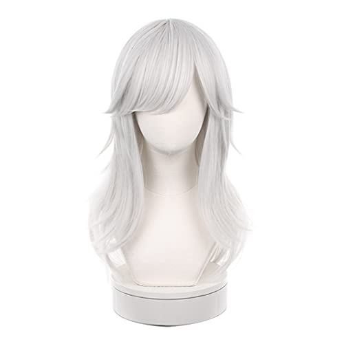 HBYLEE- Anime Cosplay Perücke für Cyno Perücke,Silver White Long Perücke Synthetisches Haar,Halloween Kostüm Perücke,für Party Karneval Weihnachten[Farbe:Silver White ] von HBYLEE