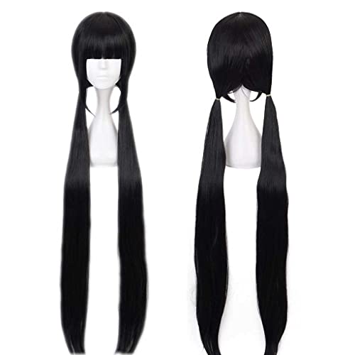 HBYLEE- Anime Cosplay Perücke für Harukawa Maki Perücke,Double Ponytails Long Black Perücke Synthetisches Haar,Halloween Kostüm Perücke,für Party Karneval Weihnachten[Farbe:Black] von HBYLEE