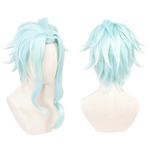 HBYLEE- Anime Cosplay Perücke für Il Dottore Perücke,Light Blue Short Perücke Synthetisches Haar,Halloween Kostüm Perücke,für Party Karneval Weihnachten[Farbe:blue] von HBYLEE