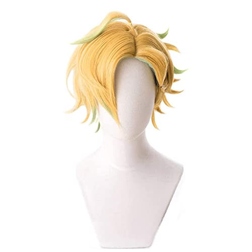 HBYLEE- Anime Cosplay Perücke für Izanami Hifumi Perücke,Yellow and Green Short Perücke Synthetisches Haar,Halloween Kostüm Perücke,für Party Karneval Weihnachten[Farbe:Yellow] von HBYLEE
