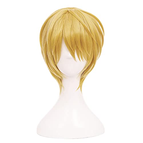 HBYLEE-Anime Cosplay Perücke für Kurapika Perücke,Short Yellow Blonde Perücke Synthetisches Haar,Halloween Kostüm Perücke,für Party Karneval Weihnachten[Farbe:Yellow] von HBYLEE