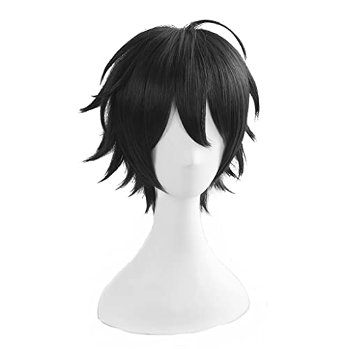 HBYLEE- Anime Cosplay Perücke für Saburo Yamada Perücke,Short Black Perücke Synthetisches Haar,Halloween Kostüm Perücke,für Party Karneval Weihnachten[Farbe:Black] von HBYLEE