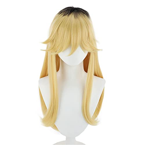 HBYLEE- Anime Cosplay Perücke für Seri Kikiyou Perücke,Yellow and Black Long Perücke Synthetisches Haar,Halloween Kostüm Perücke,für Party Karneval Weihnachten[Farbe:Yellow] von HBYLEE