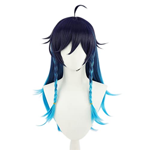 HBYLEE- Anime Cosplay Perücke für Venti Perücke,Blue Gradient Long Perücke Synthetisches Haar,Halloween Kostüm Perücke,für Party Karneval Weihnachten[Farbe:blue] von HBYLEE