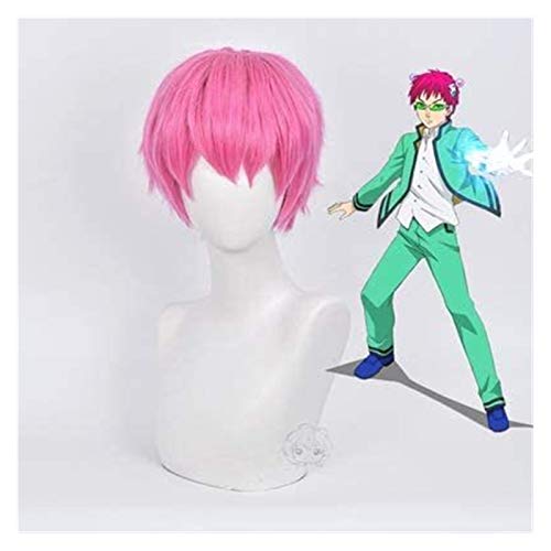 HBYLEE- Anime Perücke Die Katastrophe von Saiki Kusuo Rosa Kurze Haarperücke Cosplay Comic- Con Halloween Party Carnival Männer und Frauen Anime Fans Geschenk[Farbe:Rosa] von HBYLEE