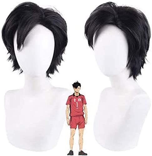 HBYLEE- Anime Perücke Haikyuu! Kuroo Tetsurou Black Kurzes Haar Perücke Cosplay Comic- Con Halloween Party Karneval Männer und Frauen Anime Fans Geschenk[Farbe:Black] von HBYLEE