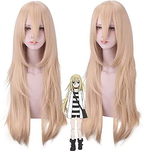 HBYLEE- Anime Rachelgardner Leinen Langen leichten Flauschigen Pony leichte innen lockige Haarschwanz 80cm Cosplay Makeup Perücke for Frauen Fancy Kleid [Farbe:Black] von HBYLEE