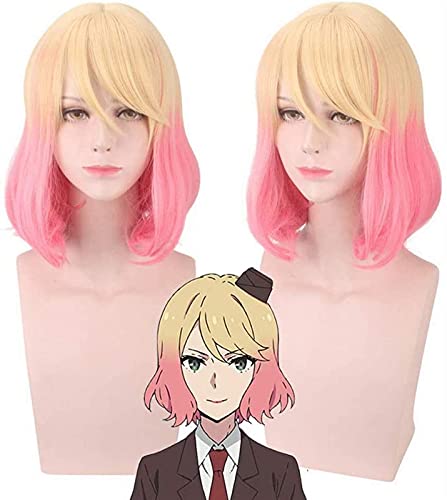 HBYLEE- Anime Rachelgardner Leinen Langen leichten Flauschigen Pony leichte innen lockige Haarschwanz 80cm Cosplay Makeup Perücke for Frauen Fancy Kleid [Farbe:Black] von HBYLEE