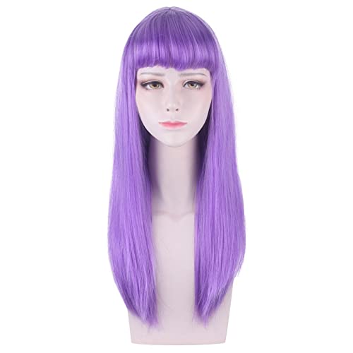 HBYLEE-Anime Role Play For Descendants 2 Mal Bertha Maleficent Long Straight Purple Cosplay Wig[Farbe:purple] von HBYLEE