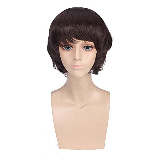 HBYLEE-Anime Role Play Wig For Bungo Stray Dogs Cosplay Dazai Osamu Wig Halloween Natural Curly Short Hair Dark Brown[Farbe:Brown] von HBYLEE