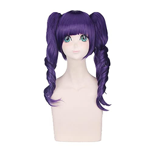 HBYLEE-Anime Role Play Wig For Katenkyoukotsu Cosplay Wig Purple Curly Hair With Double Ponytail[Farbe:purple] von HBYLEE