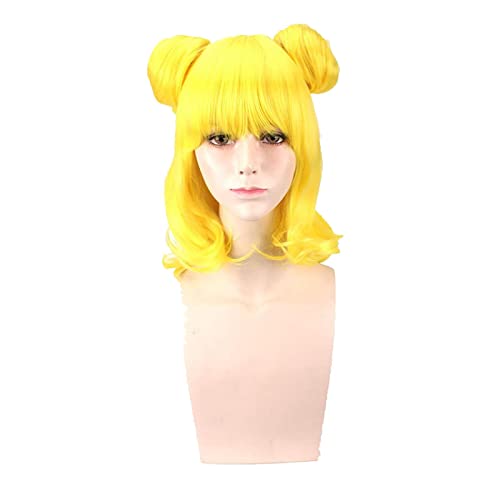 HBYLEE-Anime Role Play Wig For Pripara Minami Mireiminami Mirei Yellow Cosplay Wig With Double Buns For Halloween Carnival Party[Farbe:Yellow] von HBYLEE