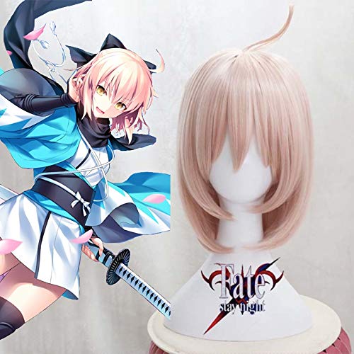 HBYLEE-Anime Schicksal bleiben Nacht Cosplay Perücken Okita Souji Säbel Cosplay Perücke Hitzebeständige synthetische Perücke Halloween Karneval Party Haar Perücke[Farbe:-] von HBYLEE