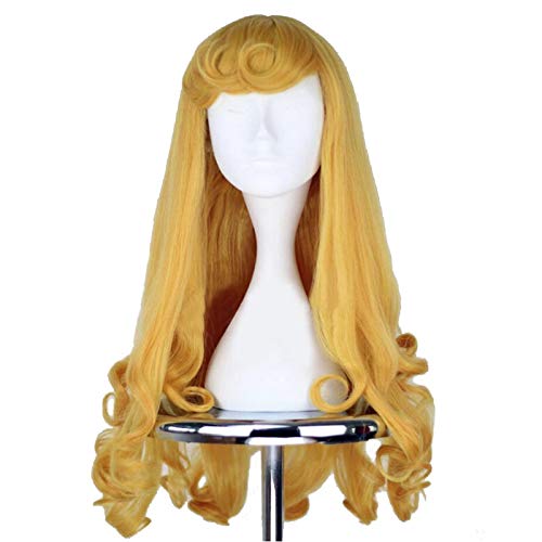 HBYLEE-Anime Sleeping Beauty Princess Aurora Wigs Briar Rose Women Long Yellow Hair Cosplay Costume[Farbe:Yellow] von HBYLEE