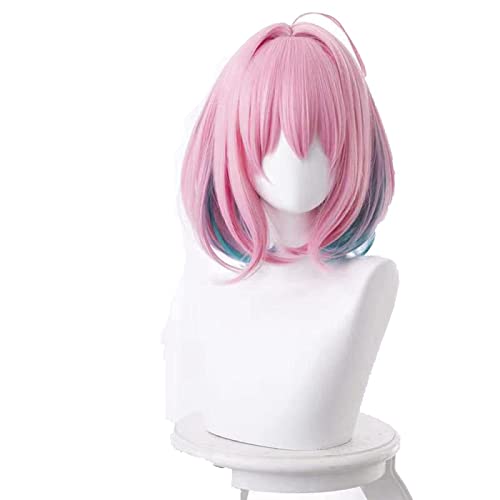 HBYLEE- Cosplay Der Idolmaster Cinderella-Mädchen Cosplay Perücken Yumemi Riamu 35cm Kurze Bobo Styled Perücke Hitzebeständige synthetische Haare Halloween Für Party[Farbe:-] von HBYLEE