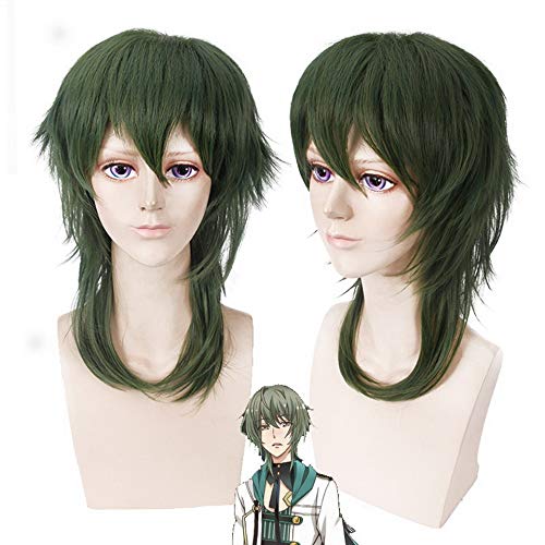 HBYLEE- Die Animation Layered Green Man Perücke Cosplay Kunsthaar Anime Halloween Kostüm MINADUKI RUI Cosplay Perücken Für Party[Farbe:Green] von HBYLEE