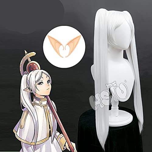HBYLEE- FrIREN Cosplay Perücke Anime Sousou Kein Frieren bei der Beerdigung Cosplay Faser Synthetische Perücke + Geschenk Elf-Ohren[Farbe:Onecolor] von HBYLEE