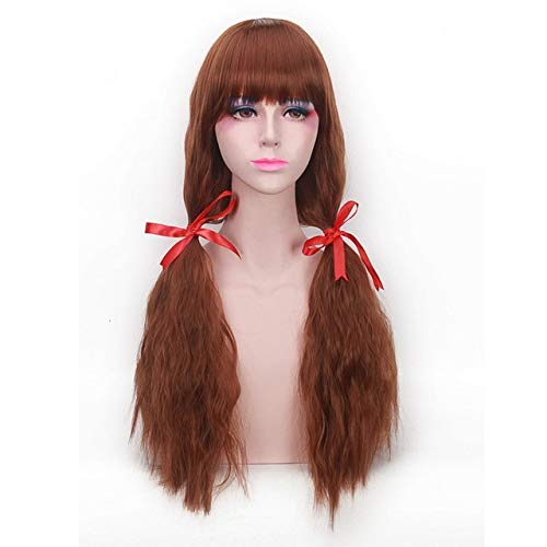 HBYLEE- Harajuku Lolita Lange Wellenförmige Bang Perücke Hitzebeständige Synthetische Anime Cosplay Hellgrün Grau Blond Braun Perücken Für Frauen PL-307-1[Farbe:PL-307-1] von HBYLEE