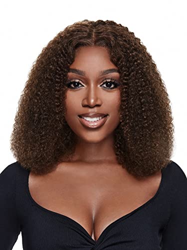 HBYLEE Human Lace Wigs 13 * 4 * 1 T-Part Lace Front Curly Human Hair Wig for Black Women ，Farbe：200Density 13 * 4 * 1/Größen：10 Inch von HBYLEE