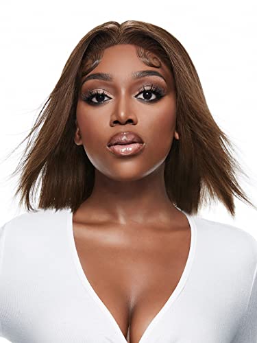 HBYLEE Human Lace Wigs 13 * 4 * 1 T-Part Lace Front Short Straight Human Hair Wig for Black Women ，Farbe：180Density 13 * 4 * 1/Größen：8 Inch von HBYLEE