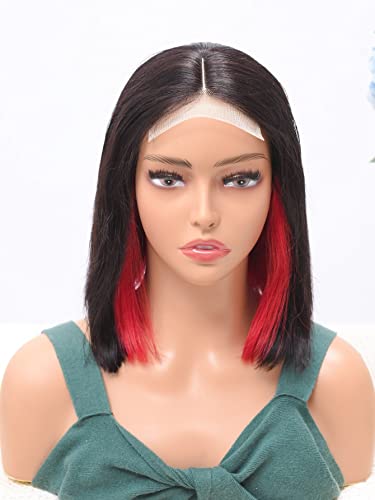 HBYLEE Human Lace Wigs 4 * 1 Lace Front Straight Human Hair Wig for Black Women ，Farbe：150Density 4 * 1/Größen：10 Inch von HBYLEE