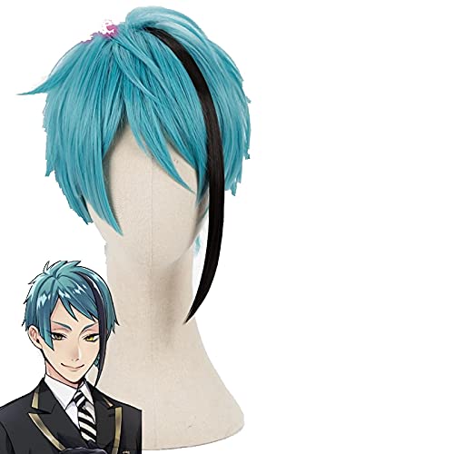 HBYLEE- Jade Leech Cosplay Twisted Wonderland Cosplay Männer Kurze Perücke Cosplay Anime Cosplay Hitzebeständige synthetische Perücken[Farbe:Onecolor] von HBYLEE