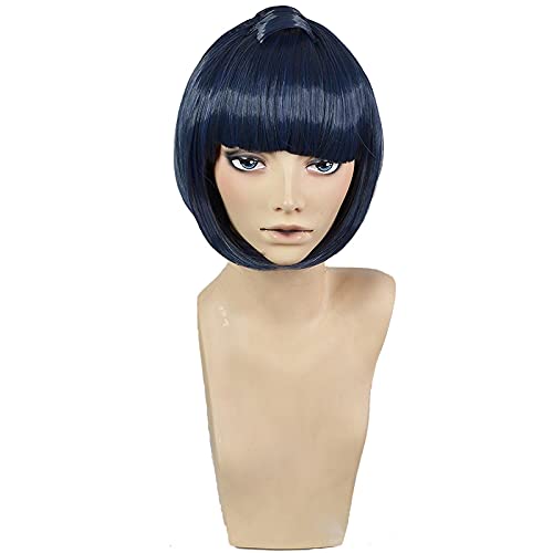 HBYLEE- JoJo's Bizarres Abenteuer Bruno Bucciarati Short Blue Mixed Hitzebeständige Haar Perucas Cosplay Kostüm Perücke + 5 Bilder Haarnadeln[Farbe:-] von HBYLEE