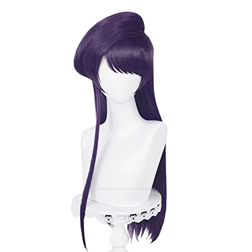 HBYLEE- Komi Cant Communicate Komi Shoko Cosplay Wig Anime Komi-san Wa Comyushou Desu Cosplay Dark Purple Long Women Wig[Farbe:purple] von HBYLEE