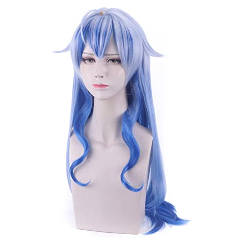 HBYLEE-Role Play Wig For Game Genshin Impact Project Gan Yu Wig Cosplay Wigs Long Blue Gradient Hair Halloween[Farbe:Gradient Blue] von HBYLEE