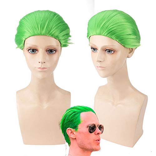 HBYLEE- Selbstmord Squad Joker Cosplay Perücke Männer Kunsthaar Halloween Kostüm Batman Green Perücken Für Party Hitzebeständige Faser[Farbe:Green] von HBYLEE
