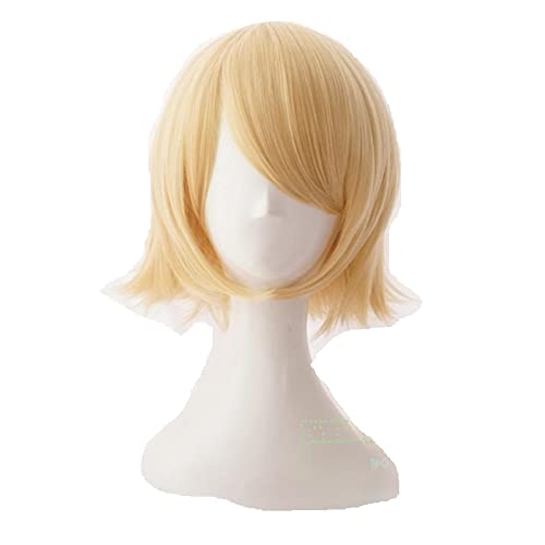 HBYLEE- Vocaloid Kagamin Rin/Kagamin Len Kurzes Blondes hitzebeständiges Haar Cosplay Kostüm Perücke + Spur + Perücke Cap OneSize Lenwig [Farbe:Rinwig] von HBYLEE