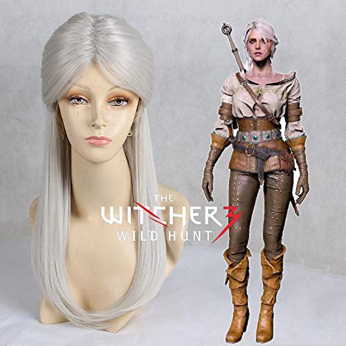 HBYLEE Wiedzmin Wild Hunt Frauenjäger Ciri Cosplay Perücke Cirilla Rollenspiel Silber Haarkostüme[Farbe:nach Plan] von HBYLEE