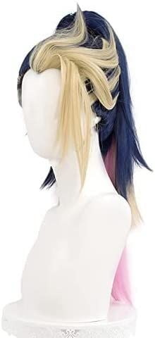 HBYLEE Wig Anime Cosplay Akali Cosplay Perücke Anime Multi-Color Long Straight Blue Gradinent Pferdeschwanz for Halloween-Kostüm-Party[Farbe:Onecolor] von HBYLEE